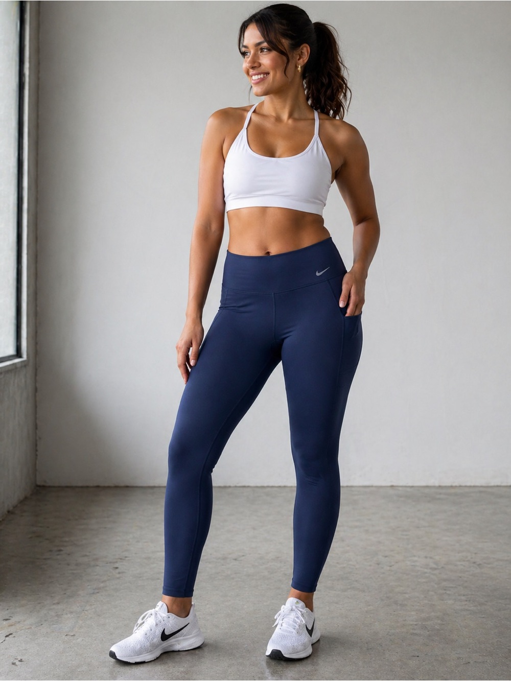 Nike Dri-FIT Navy Blue XXL Women’s High Rise Athletic Workout Leggings